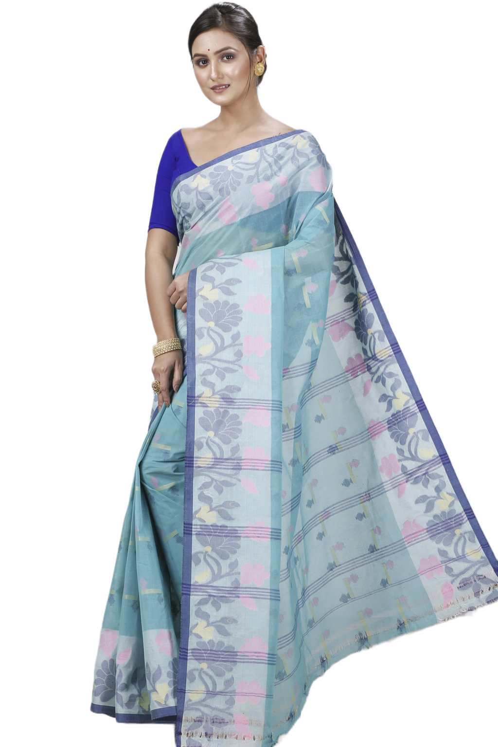 See Green Pure Cotton Urva Tant Saree (1233)